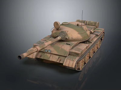 Military Tank With Camouflage Paint And Details 3d model Military Tank With Camouflage Paint And Details 3d model