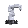 Intelligent Robotic Arm With White Exterior And Black Stable Base Structure Design
