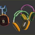 Stylish Over Ear Headphones with Orange Black White Design Comfortable Ear Cushions Modern Look