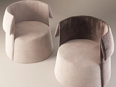 Elegant Soft Fabric Upholstered Round Leisure Chairs For Modern Cozy Home Living Room Decoration 3d model