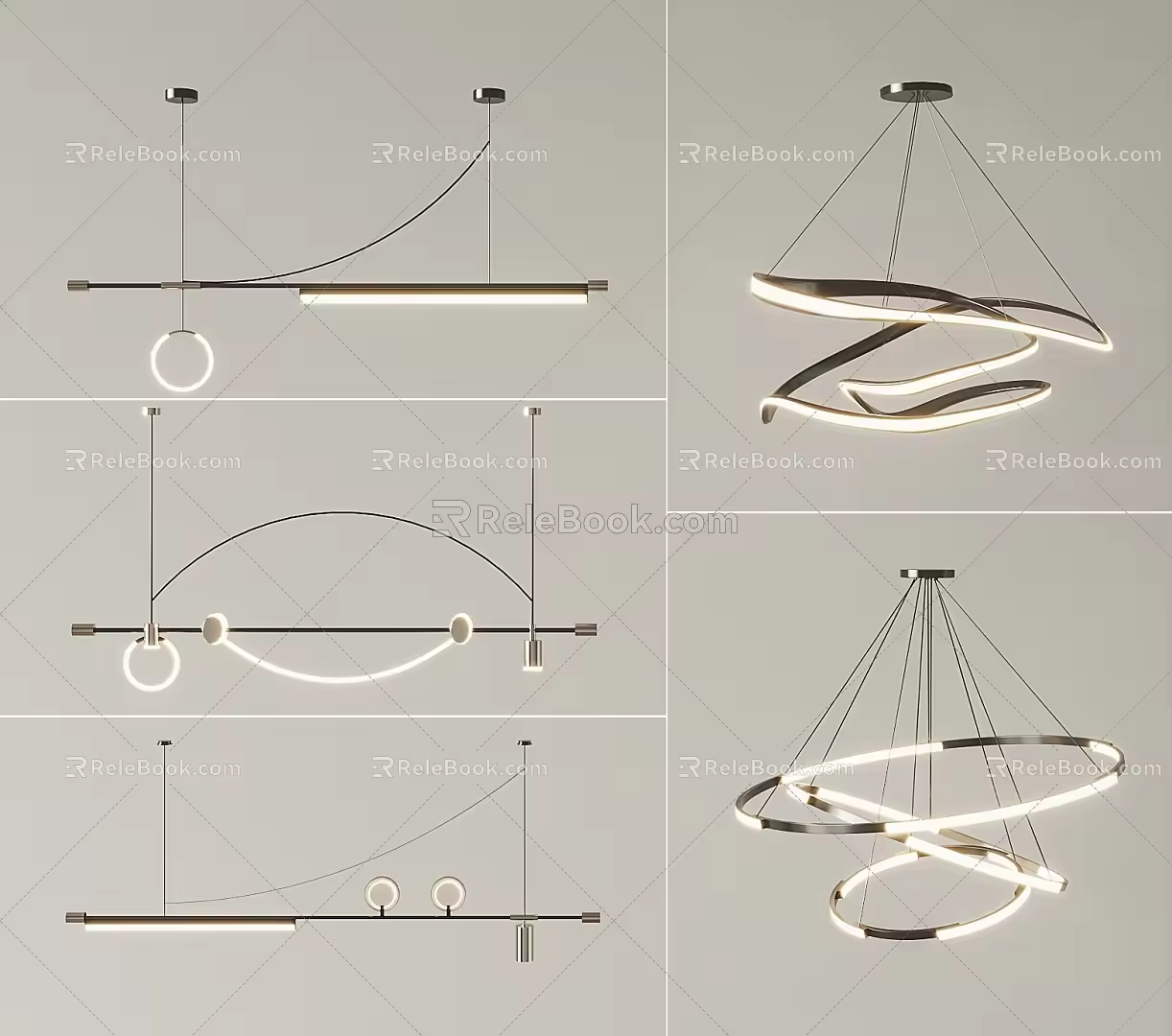Pendant lamp combination 3d model