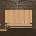 Traditional SPA Sauna Interior Design With Wooden Panel Walls And Relaxation Benches