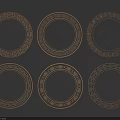 Intricate Carved Circular Decorative Ornaments with Detailed Patterns Set of Six