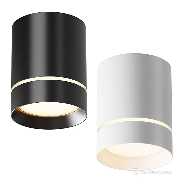 Modern LED Downlights Spotlights with Black and White Metal Sleek Contemporary Design 3d model 