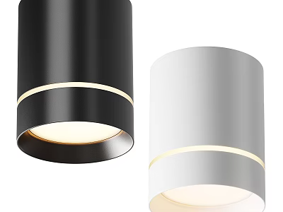 Modern LED Downlights Spotlights with Black and White Metal Sleek Contemporary Design 3d model