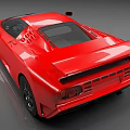 Red Sports Car With Sleek Aerodynamic Body And Front Headlights Design