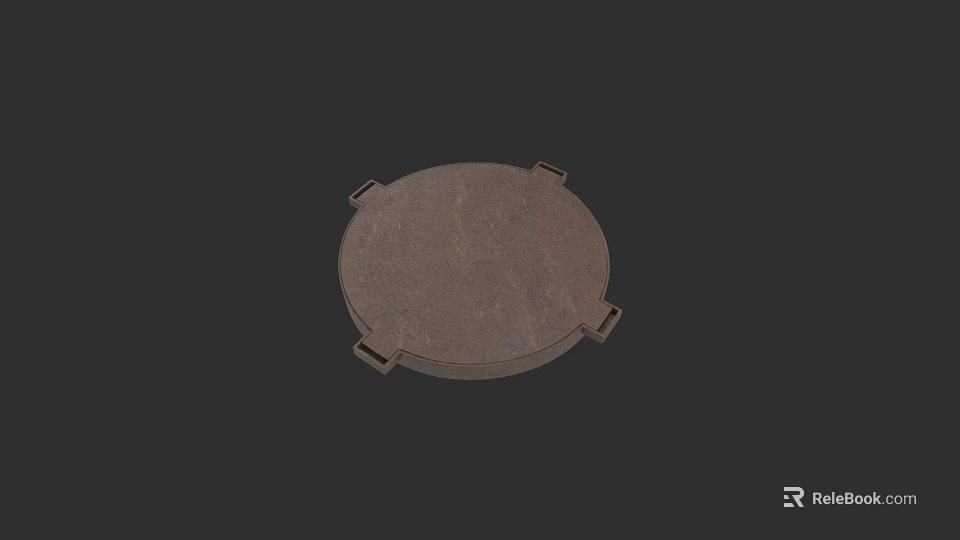 Round Metal Manhole Cover With Secure Fixing Parts For Road Infrastructure 3d model 