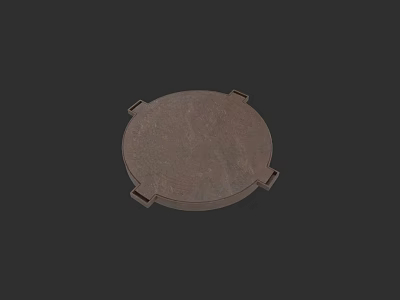 Round Metal Manhole Cover With Secure Fixing Parts For Road Infrastructure 3d model