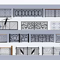 Various Decorative Fence Designs With Intricate Patterns And Different Styles 3d model