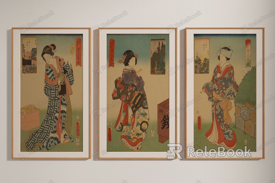 Japanese figure painting figure decorative painting model