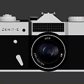 Vintage ZENIT E Electronic Camera With Classic Design Lens And Body 3d model