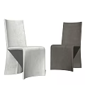 Modern Minimalist Fabric Dining Chairs in White and Brown with Sleek Design
