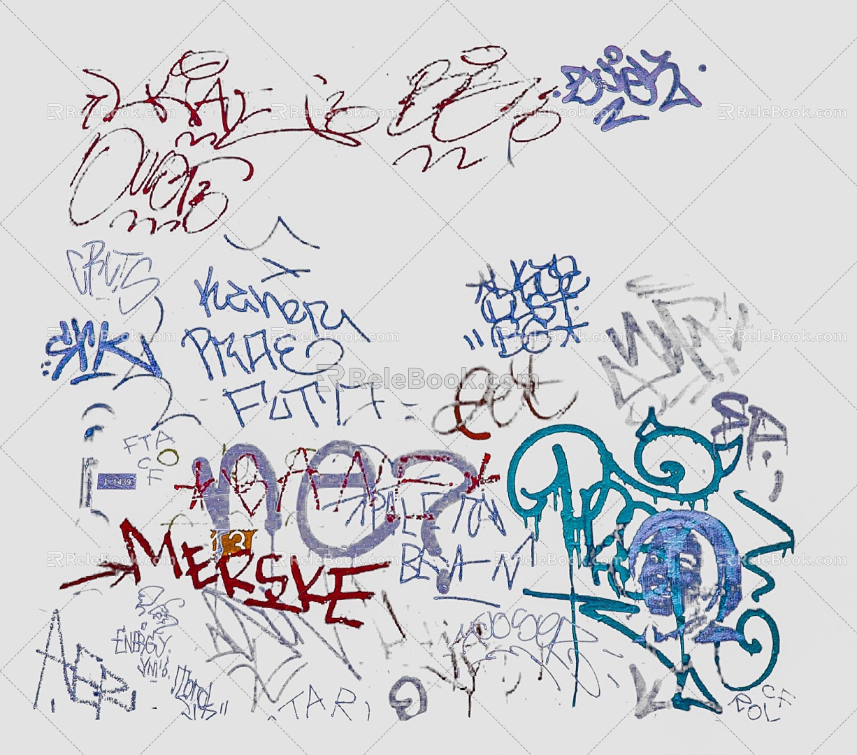 Modern graffiti graffiti wall children graffiti painting wall painting outdoor landscape wall painting graffiti art graffiti 3d model