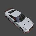 White Sports Car With Black Wheels Red Accents And Sharp Front Design