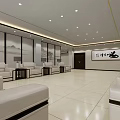 Spacious Modern Hotel Public Lounge Area With Comfortable Sofas Coffee Tables Wall Art And Lighting