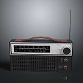 Vintage Radio With Leather Handle Antenna And Control Panel Knobs