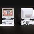 Classic Vintage Computer Setup With Monitors Towers Keyboard And Stylus 3d model