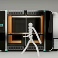 Unloading Smart Electric Vehicle CITY POD 3d model