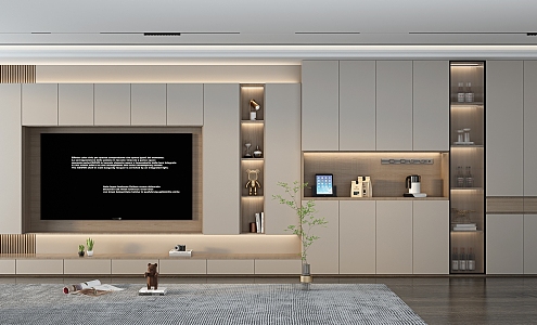 Modern TV Background Cabinet TV Cabinet Wine Cabinet Shoe Cabinet Integrated 3d model