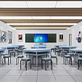 Modern Laboratory Hexagon Table Physics Laboratory 3d model