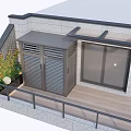 Rooftop Garden with Outdoor Furniture and City Night View Under Starry Sky