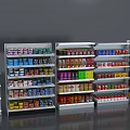 Supermarket Shelves Stocked With Various Food Items Beverages And Packaged Products