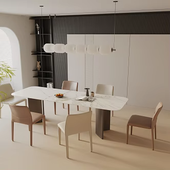 Modern table combination 3d model