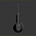 3D Rendered Silver Metallic Submarine With Long Streamlined Body Conning Tower And Antenna