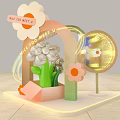 MOSTROMET Arch Display Setup With Flower Decorations Nice To Meet U Sign And GIFT Globe