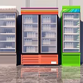 Colorful Upright Display Freezers With Glass Doors For Retail Beverage Storage