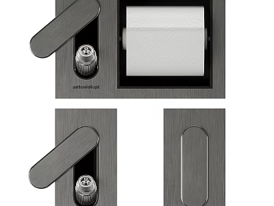 Industrial Stainless Steel Lock Equipment With Panel Handle Knob And Fitting Components 3d model