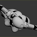 Silver Metallic Robot 3D Model Standing With Hands On Hips And Shiny Surface
