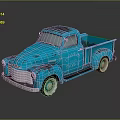 Vintage Blue Pickup Truck With Rusty Weathered Exterior And Classic Design