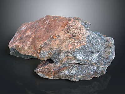 Natural Stone Material With Rustic Brown And Gray Textured Surface 3d model