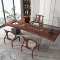 Tea table and chair combination 3d model