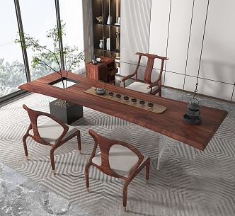 Tea table and chair combination 3d model