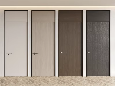 Modern Hinged Doors With Various Wood Tones And Color Finishes For Interior Design 3d model