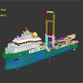 Blue And White Yacht With Special Structures Design