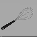Essential Stainless Steel Kitchen Whisk with Ergonomic Black Handle for Baking and Cooking