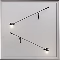 Modern Black Wall Lamps With Slim Metal Arms Mounted On White Indoor Wall
