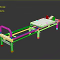 White Adjustable Medical Bed With Side Rails Mattress And Sturdy Support Frame