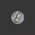 Vintage Cream Colored Volkswagen Beetle With Worn Exterior On Circular Gray Platform