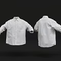 White Dress Shirts Front and Back Views With Pocket and Button Details