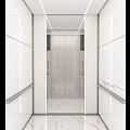 Modern Elevator Interior Structure With Metal Doors And Detailed Layout View