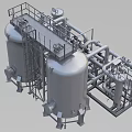 Industrial Equipment With Stainless Steel Tanks Pipeline System And Metal Platform Structure