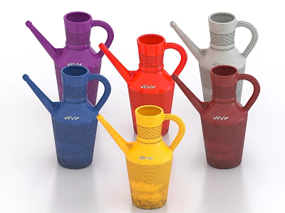 Colorful Tea Kettles In Various Vibrant Hues For Stylish Kitchen Decor 3d model