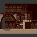 Traditional Interior Scene With Arched Structures Wooden Decor And Water Pool