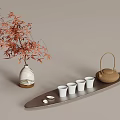 New Chinese Tea Set Combination Ornaments 3d model