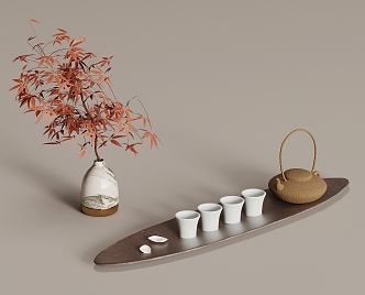 New Chinese Tea Set Combination Ornaments 3d model