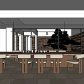 Modern Reception Room Tea Room 3d model